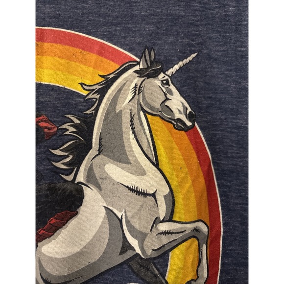 Marvel Deadpool Unicorn Rainbow Graphic T-Shirt Short‎ Sleeve Top - Picture 3 of 7